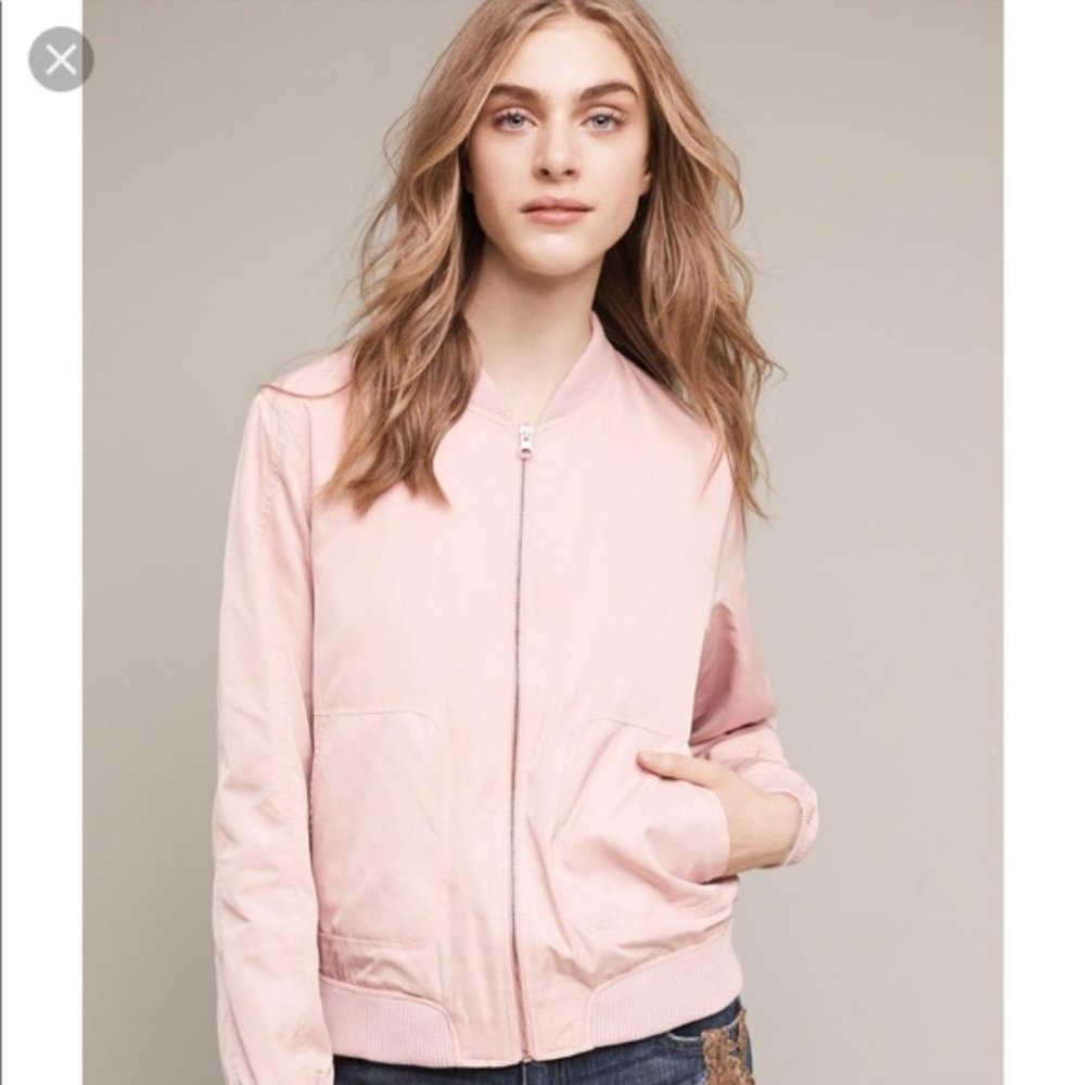 Anthropologie Hei Hei Pink Bomber Jacket
